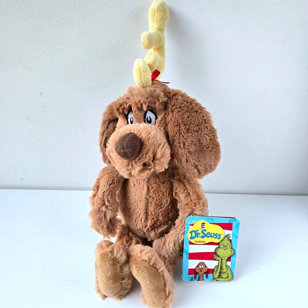 Dr. Seuss NEW How The Grinch Stole Christmas Max The Dog 16" Plush Aurora NWT